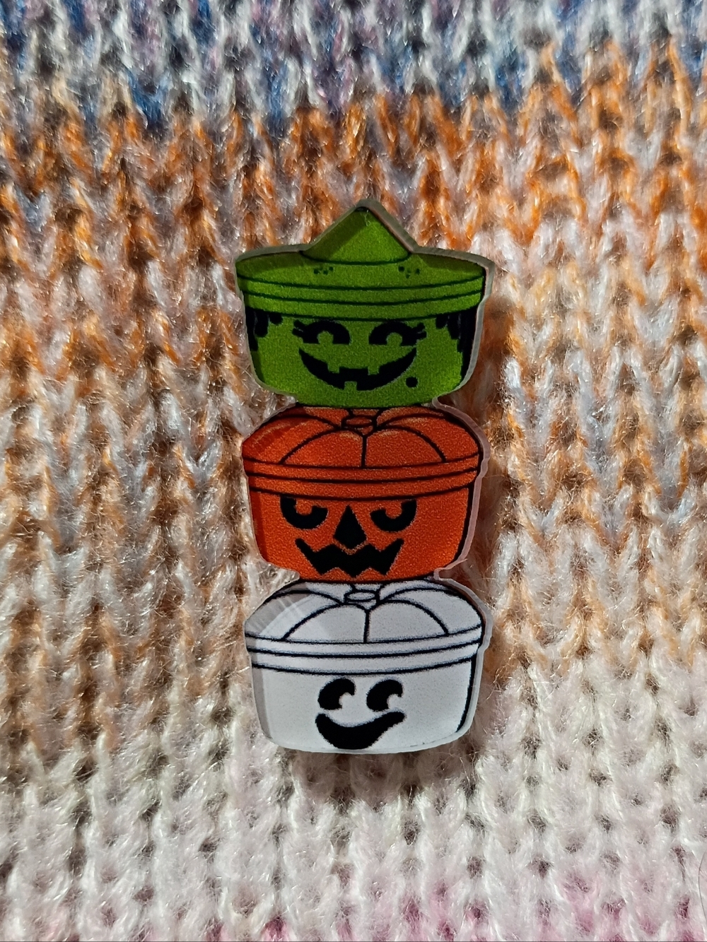McDonald's Boo Bucket Vintage Trick Treat Pail Ghost Acrylic Pin Ghost Witch 80s